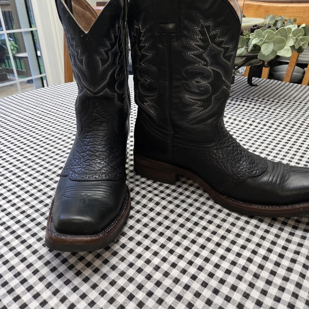 Leather western boots mens